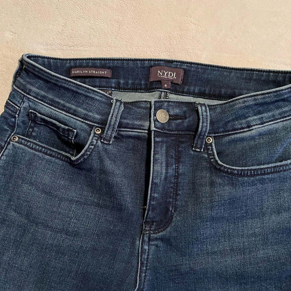 NYDJ women’s Maryland straight jeans.